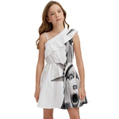 Funny Statue Of Liberty Parody Kids  One Shoulder Party Dress by Sarkoni