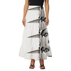 Funny Statue Of Liberty Parody Tiered Ruffle Maxi Skirt by Sarkoni