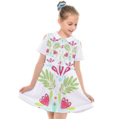 Batik T- Shirt Batik Flowers Pattern T- Shirt Kids  Short Sleeve Shirt Dress