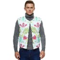 Batik T- Shirt Batik Flowers Pattern T- Shirt Men s Button Up Puffer Vest	 View1