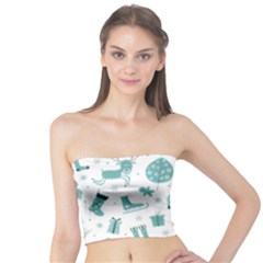 Christmas Seamless Pattern Design Tube Top by Sarkoni