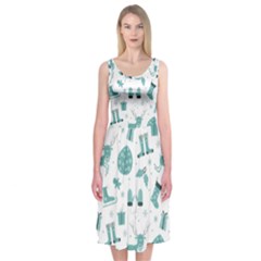 Christmas Seamless Pattern Design Midi Sleeveless Dress by Sarkoni