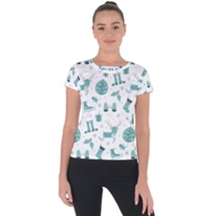 Christmas Seamless Pattern Design Short Sleeve Sports Top 