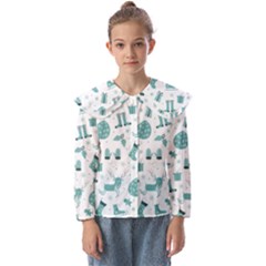 Christmas Seamless Pattern Design Kids  Peter Pan Collar Blouse by Sarkoni