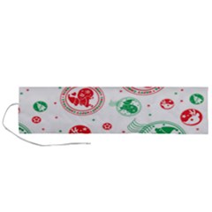 Merry Christmas Geometric Pattern Roll Up Canvas Pencil Holder (l) by Sarkoni