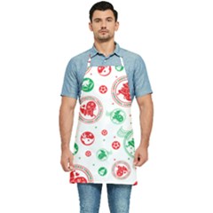 Merry Christmas Geometric Pattern Kitchen Apron by Sarkoni