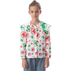 Merry Christmas Geometric Pattern Kids  Peter Pan Collar Blouse by Sarkoni