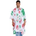 Merry Christmas Geometric Pattern Men s Hooded Rain Ponchos View1