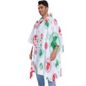 Merry Christmas Geometric Pattern Men s Hooded Rain Ponchos View2