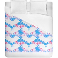 Bats Pattern T- Shirt White Bats And Bows Blue Pink T- Shirt Duvet Cover (california King Size) by EnriqueJohnson