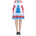 Red And Green Christmas Tree Winter Pattern Pixel Elk Buckle Holidays Flared Midi Skirt View2