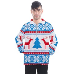 Red And Green Christmas Tree Winter Pattern Pixel Elk Buckle Holidays Men s Half Zip Pullover by Sarkoni