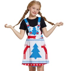 Red And Green Christmas Tree Winter Pattern Pixel Elk Buckle Holidays Kids  Apron Dress by Sarkoni