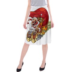 Funny Santa Claus Christmas Midi Beach Skirt by Sarkoni