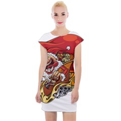 Funny Santa Claus Christmas Cap Sleeve Bodycon Dress by Sarkoni