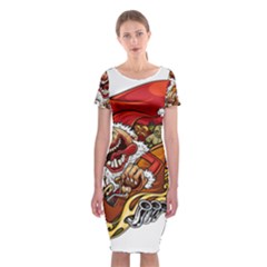 Funny Santa Claus Christmas Classic Short Sleeve Midi Dress by Sarkoni