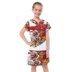 Funny Santa Claus Christmas Kids  Drop Waist Dress by Sarkoni