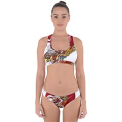 Funny Santa Claus Christmas Cross Back Hipster Bikini Set by Sarkoni