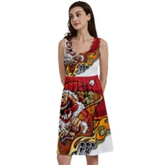 Funny Santa Claus Christmas Classic Skater Dress by Sarkoni