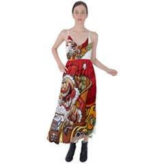 Funny Santa Claus Christmas Tie Back Maxi Dress by Sarkoni