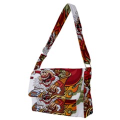 Funny Santa Claus Christmas Full Print Messenger Bag (m) by Sarkoni