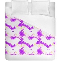 Bats Pattern T- Shirt White Bats And Bows Pink Yellow T- Shirt Duvet Cover (california King Size) by EnriqueJohnson