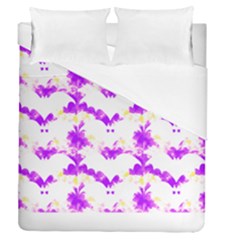 Bats Pattern T- Shirt White Bats And Bows Pink Yellow T- Shirt Duvet Cover Double Side (queen Size) by EnriqueJohnson