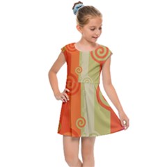 Ring Kringel Background Abstract Red Kids  Cap Sleeve Dress