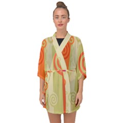 Ring Kringel Background Abstract Red Half Sleeve Chiffon Kimono by Mariart