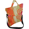 Ring Kringel Background Abstract Red Fold Over Handle Tote Bag View1