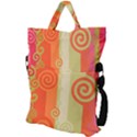 Ring Kringel Background Abstract Red Fold Over Handle Tote Bag View2