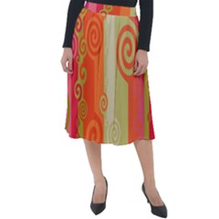 Ring Kringel Background Abstract Red Classic Velour Midi Skirt  by Mariart