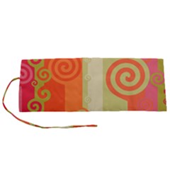 Ring Kringel Background Abstract Red Roll Up Canvas Pencil Holder (s) by Mariart