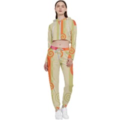 Ring Kringel Background Abstract Red Cropped Zip Up Lounge Set by Mariart