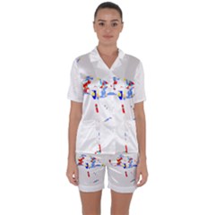 Bird Lover T- Shirtbird T- Shirt (7) Satin Short Sleeve Pajamas Set