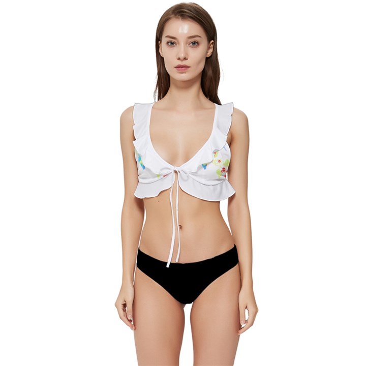 Bird Lover T- Shirtbird T- Shirt (9) Low Cut Ruffle Edge Bikini Top