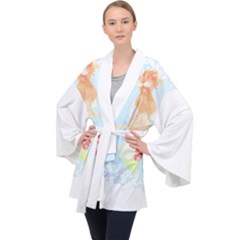 Bird Lover T- Shirtbird T- Shirt (13) Long Sleeve Velvet Kimono  by EnriqueJohnson