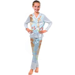 Bird Lover T- Shirtbird T- Shirt (13) Kids  Satin Long Sleeve Pajamas Set