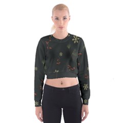 Festive Season Christmas Paper Cropped Sweatshirt by uniart180623