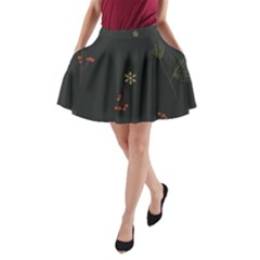 Festive Season Christmas Paper A-line Pocket Skirt by uniart180623