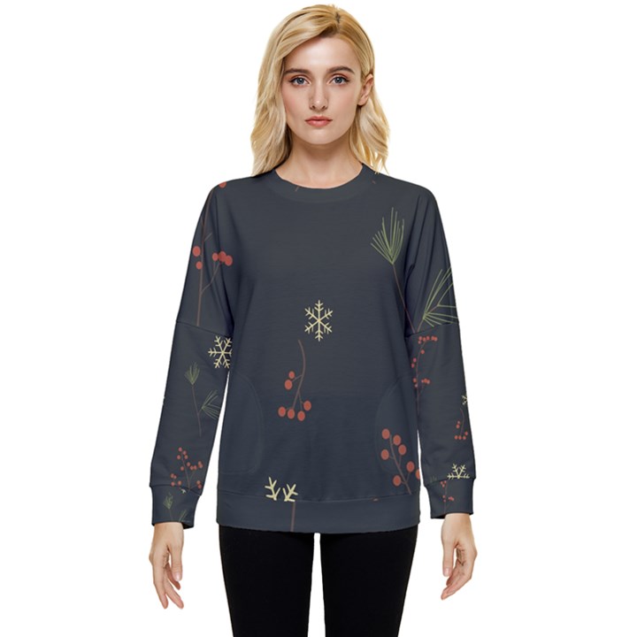 Festive Season Christmas Paper Hidden Pocket Sweatshirt