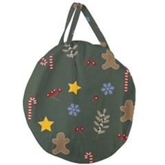 Christmas Party Pattern Design Giant Round Zipper Tote