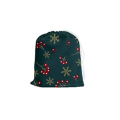 Christmas Festive Season Background Drawstring Pouch (small) by uniart180623