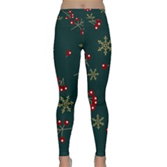 Christmas Festive Season Background Classic Yoga Leggings by uniart180623