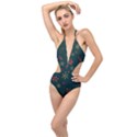 Christmas Festive Season Background Plunging Cut Out Swimsuit View1