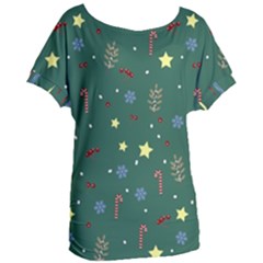 Twigs Christmas Party Pattern Women s Oversized T-shirt by uniart180623