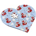 Christmas Background Pattern Wooden Puzzle Heart View3