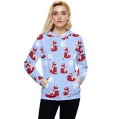 Christmas Background Pattern Women s Lightweight Drawstring Hoodie by uniart180623