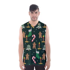 Pattern Christmas Gift Men s Basketball Tank Top by uniart180623