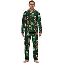 Pattern Christmas Gift Men s Long Sleeve Velvet Pocket Pajamas Set by uniart180623